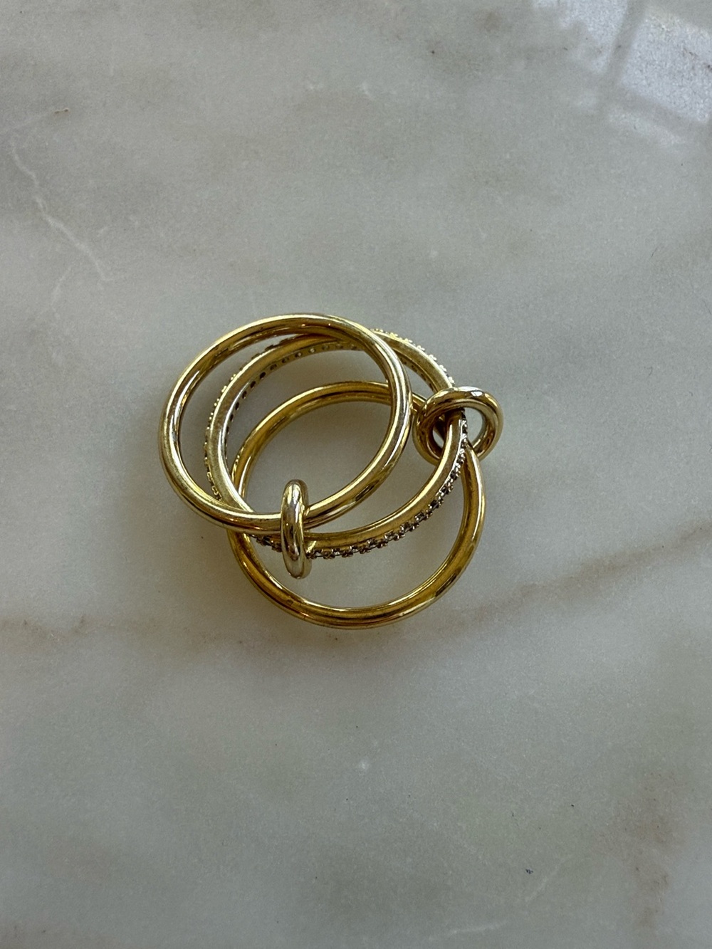 14K Gold-Plated Interlocking Stacked Ring